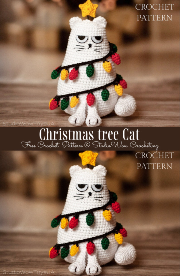 Crochet Christmas Tree Cat Amigurumi Patterns