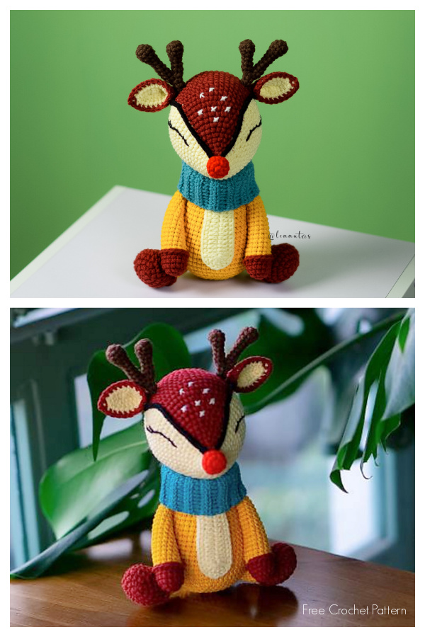 Crochet Cutie Reindeer Winter Amigurumi Free Patterns