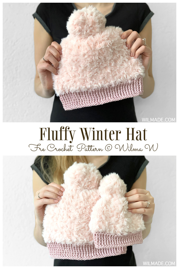 Fluffy Winter Hat Free Crochet Patterns