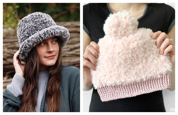 Fluffy Winter Hat Free Crochet Patterns