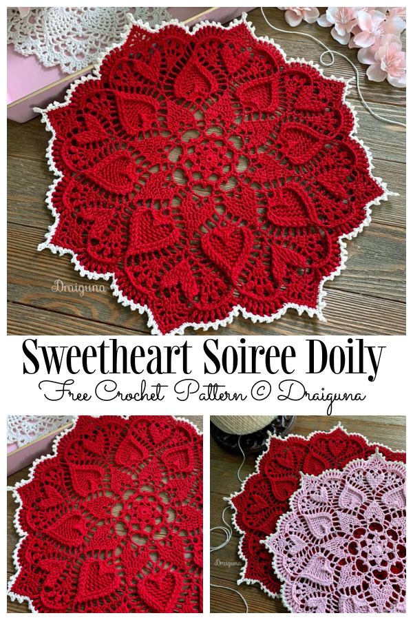 Sweetheart Soiree Doily Free Crochet Patterns 