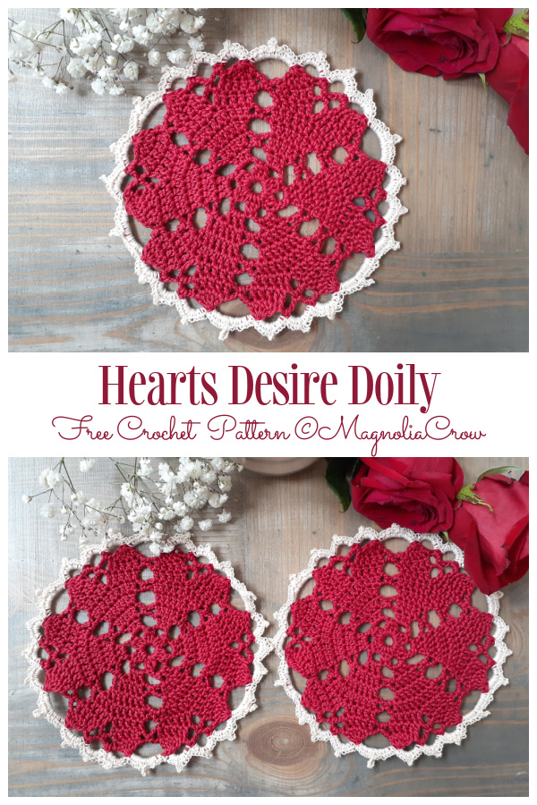 Sweetheart Square Doily Free Crochet Patterns