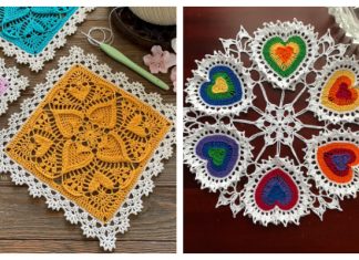 8 Valentine Hearts Around Doily Free Crochet Patterns & Paid Valentine Hearts Around Doily Free Crochet Patterns