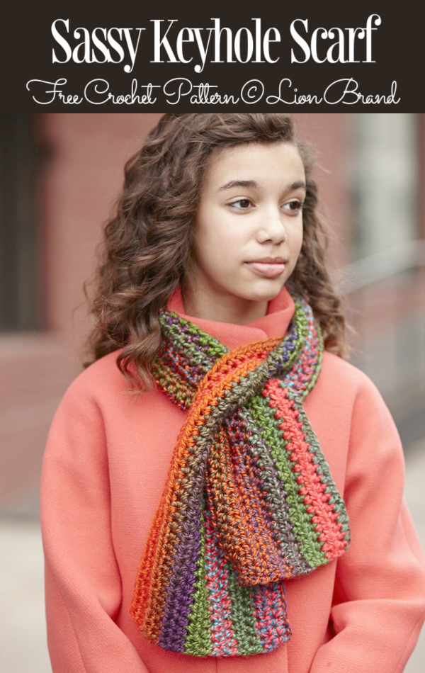 Sassy Keyhole Scarf Free Crochet Patterns 