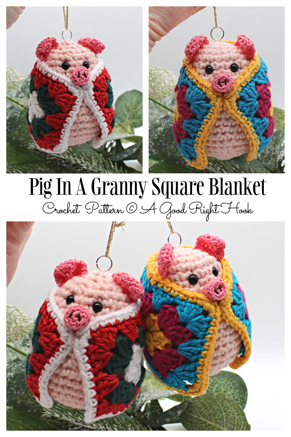 Pig In A Granny Square Blanket Crochet Pattern