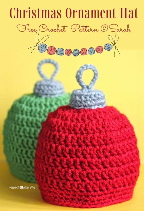 Christmas Ornament Hat Free Crochet Patterns