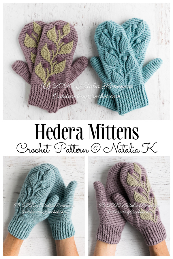 Hedera Mittens Crochet Patterns