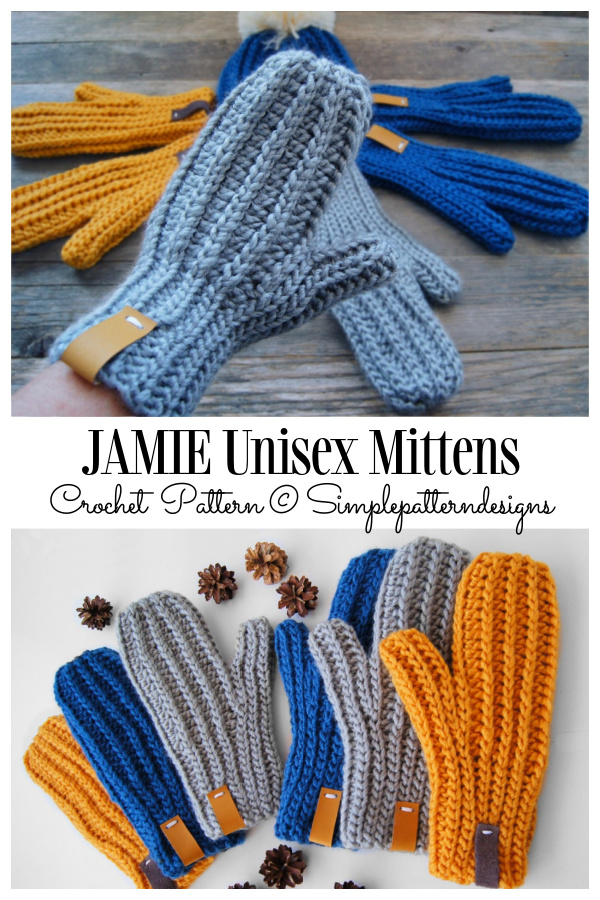 JAMIE Unisex Mittens Crochet Patterns