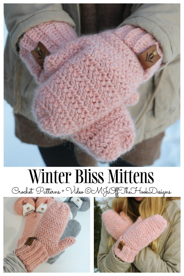 Tutorial en vídeo de crochet gratuito Winter Bliss Mittens