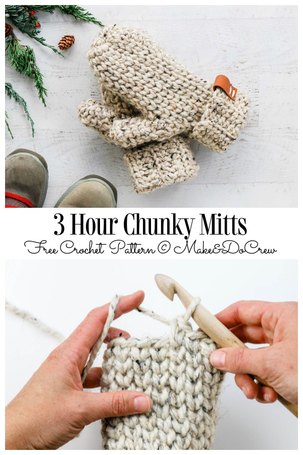 3 Hour Mittens Free Crochet Patterns