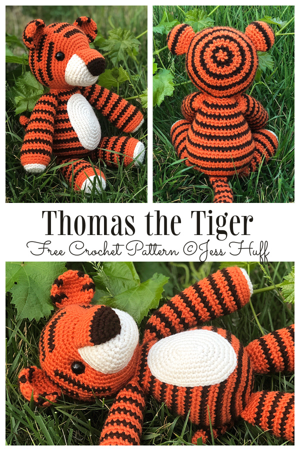 Amigurumi Thomas el tigre patrones de ganchillo gratis