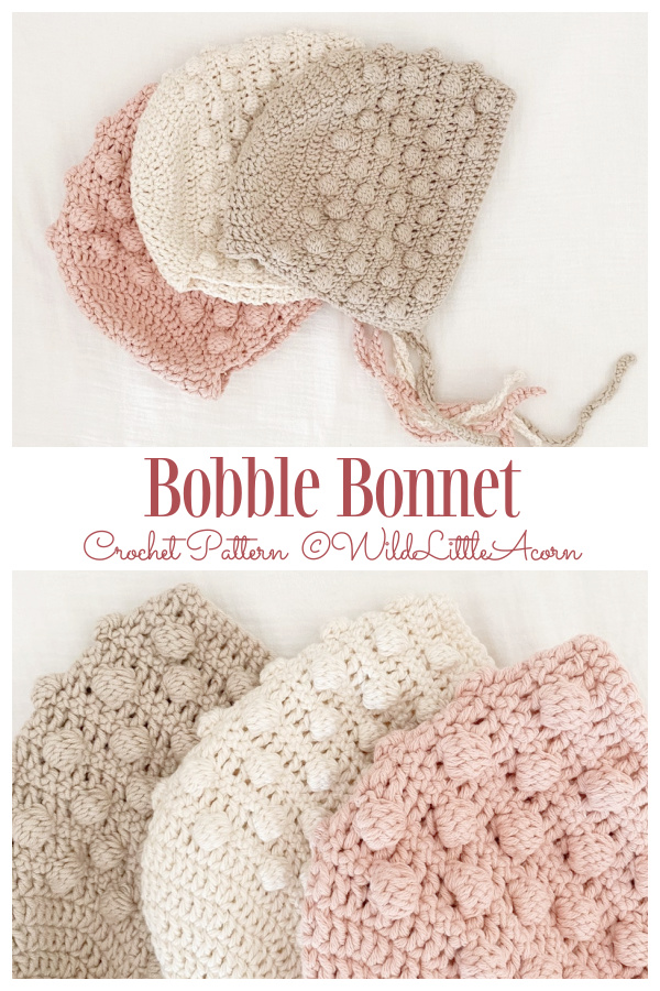 Forest Bobble Bonnet Crochet Patterns (0-10Y ）