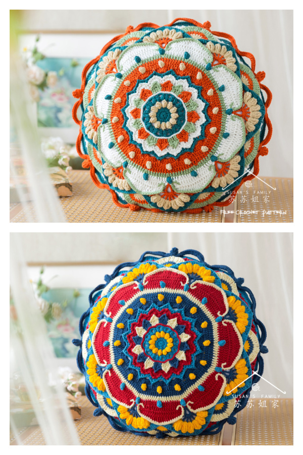 Lotus Jewel Pillow Case Free Crochet Pattern + Video