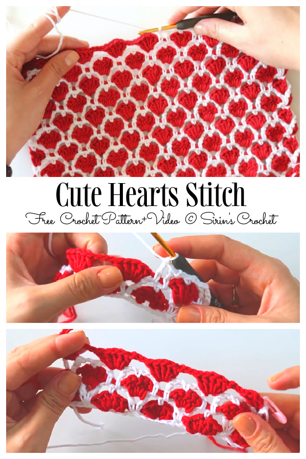 Easy Heart Stitch Free Crochet Pattern + Video