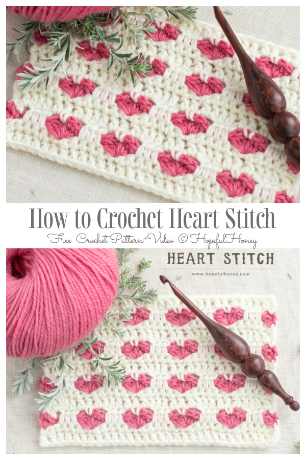 How to Crochet Easy Heart Stitch Free Crochet Pattern + Video