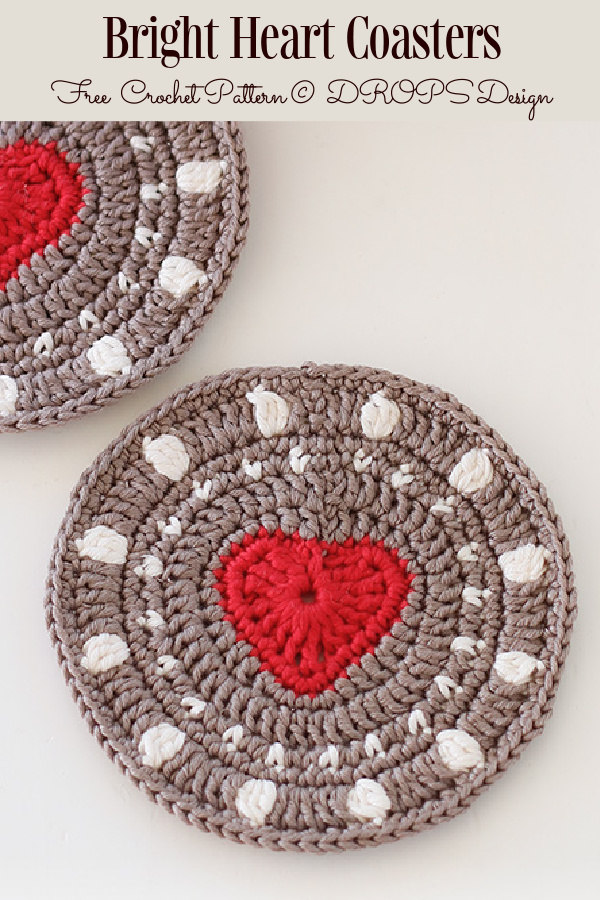 Bright Heart Coasters Free Crochet Patterns