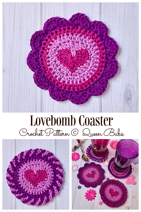 Lovebomb Coaster Circle Motif Crochet Patterns 