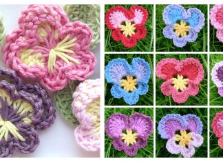 Pansy Flower Free Crochet Patterns & Paid Pansy Flower Free Crochet Patterns