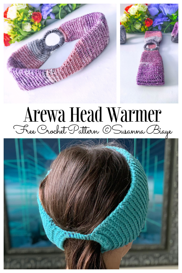 Arewa Head Warmer Ponytail Headband Free Crochet Patterns