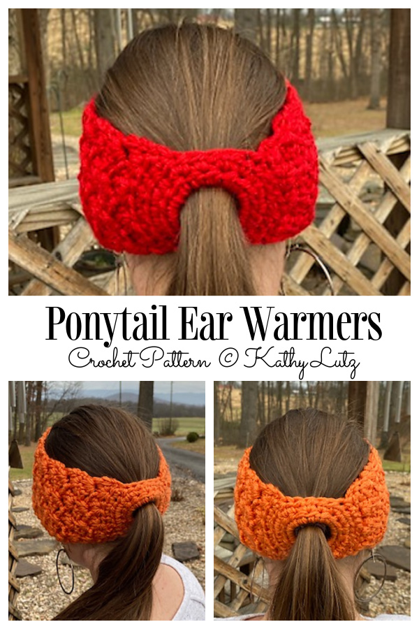 Ponytail Ear Warmers Crochet Patterns