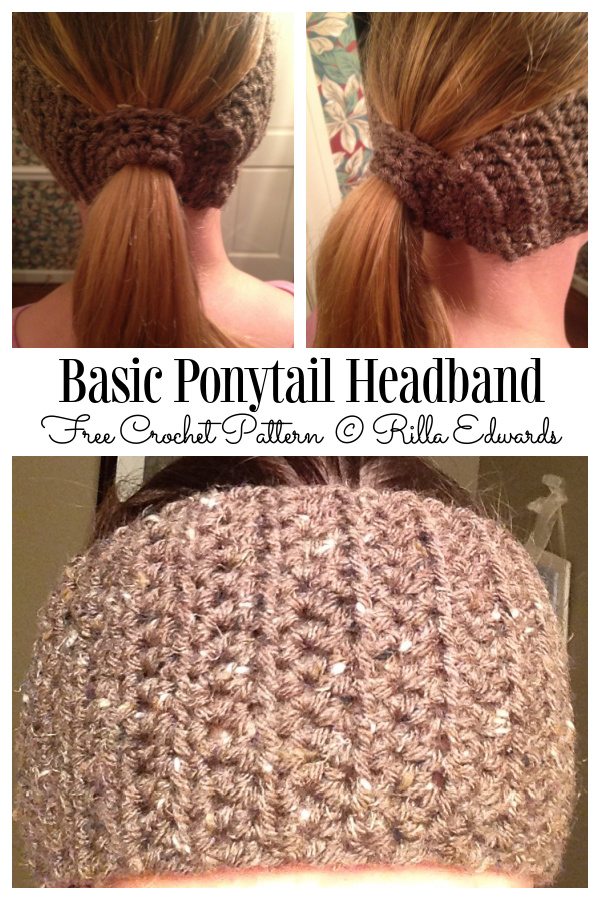Basic Ponytail Headband Free Crochet Pattern