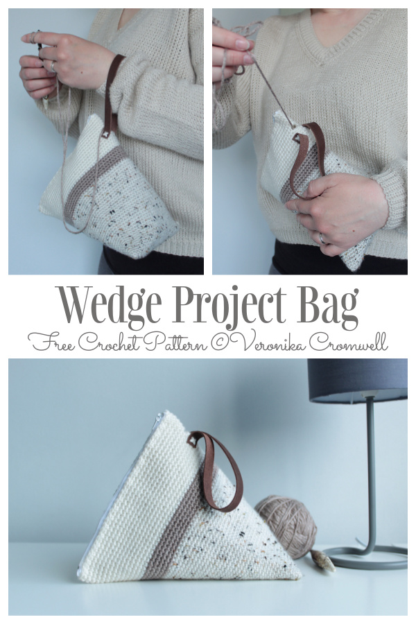 Wedge Project Bag Free Crochet Patterns