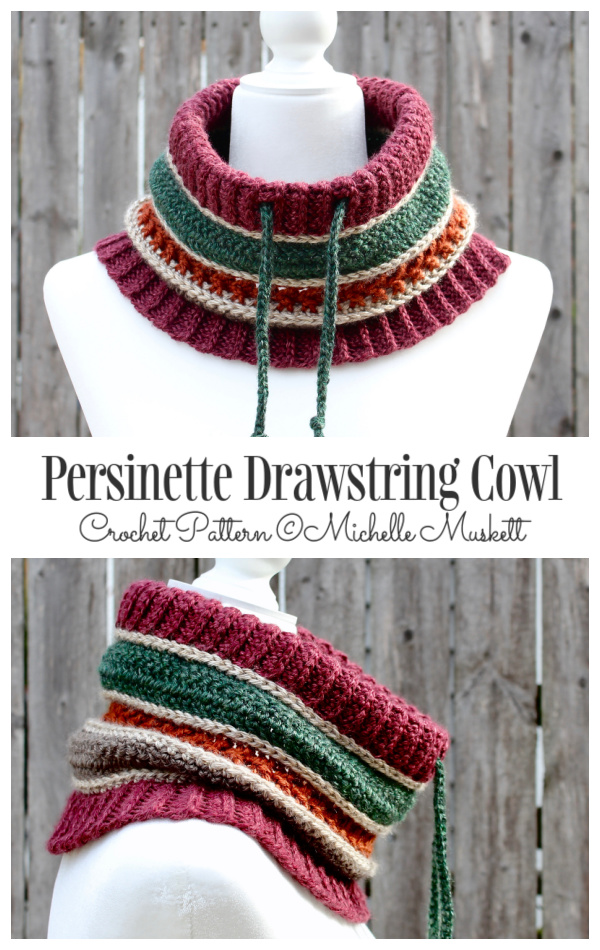Persinette Drawstring Cowl Crochet Patterns
