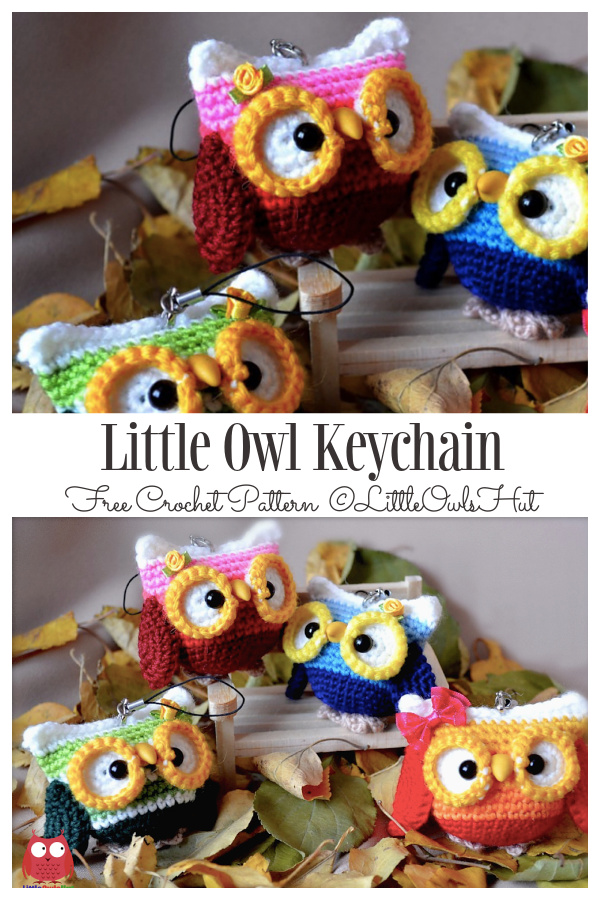 Scrappy Crochet Little Owl Keychain Amigurumi Free Patterns