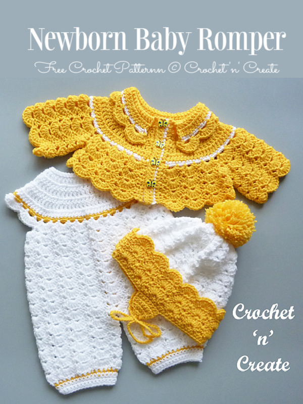 Newborn Baby Romper Outfit Free Crochet Pattern