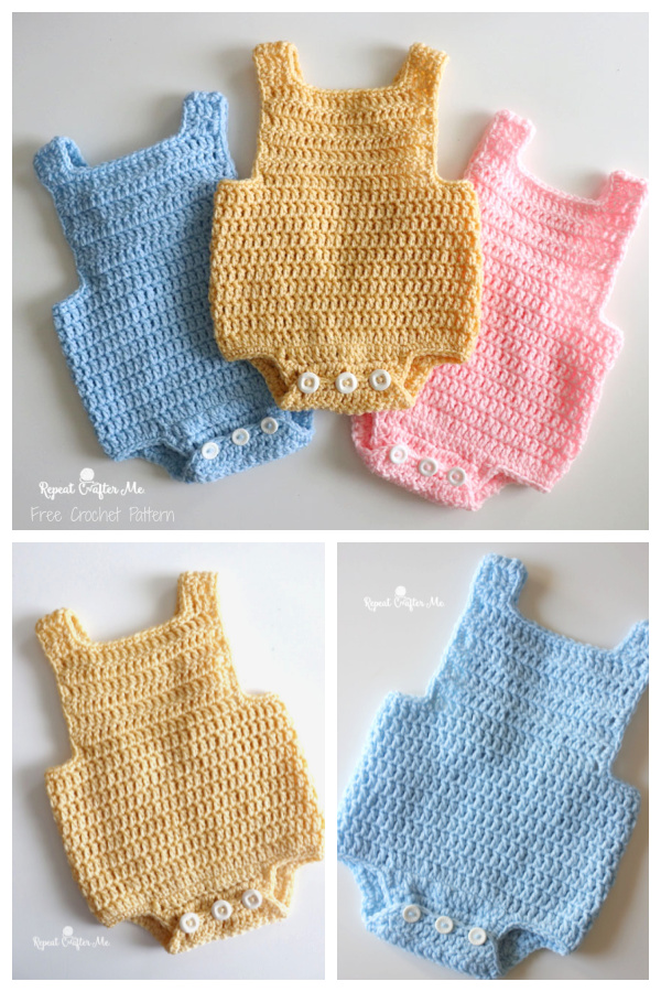 Easiest Baby Romper Free Crochet Pattern