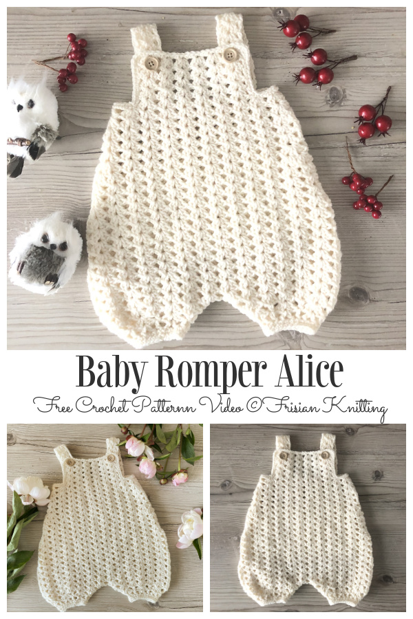 Baby Romper Alice Free Crochet Pattern Video Tutorial