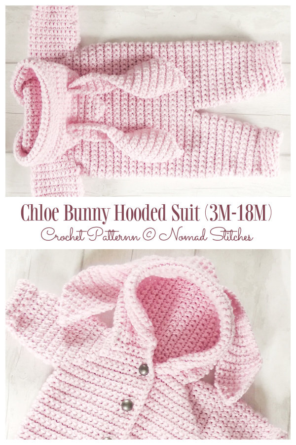 Chloe Bunny Hooded Suit Crochet Patterns 3M - 18M