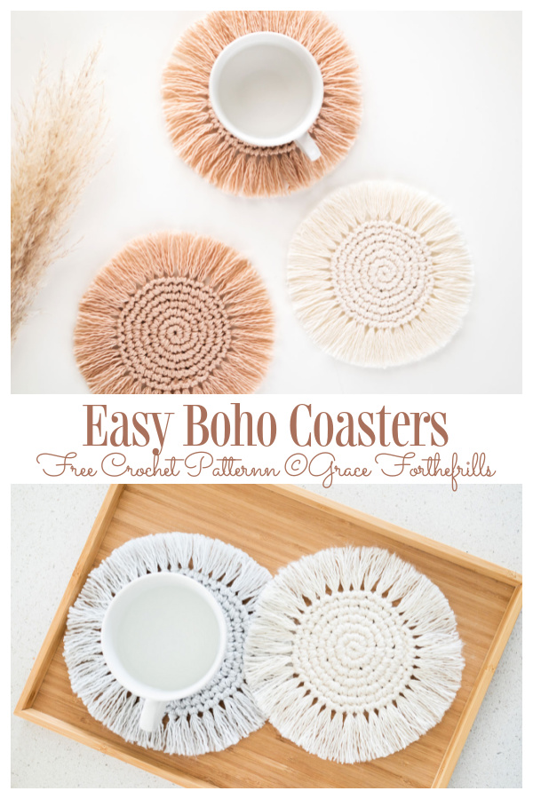 Easy Boho Coasters Free Crochet Patterns