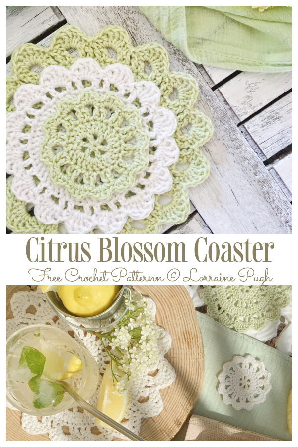 Citrus Blossom Coasters Free Crochet Patterns