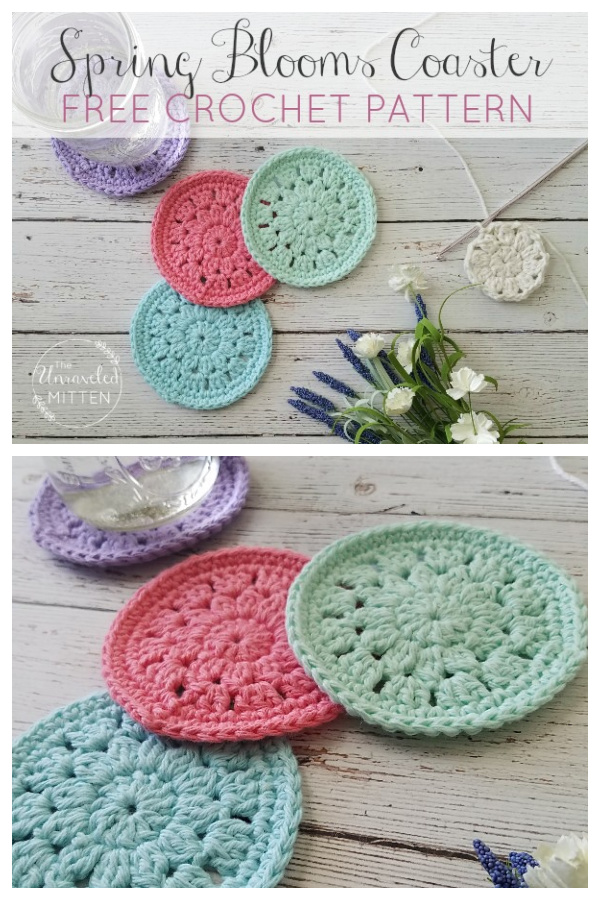 Spring Blooms Coaster Free Crochet Patterns
