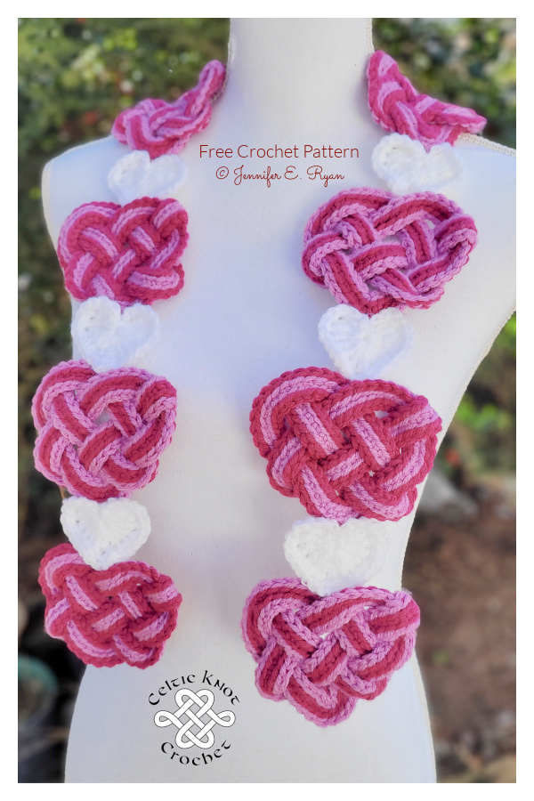 Celtic Heart Scarf Free Crochet Pattern