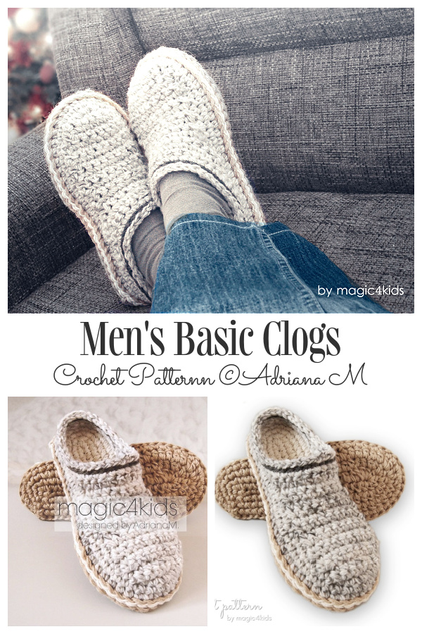 Basic Men's Clogs Crochet Patterns