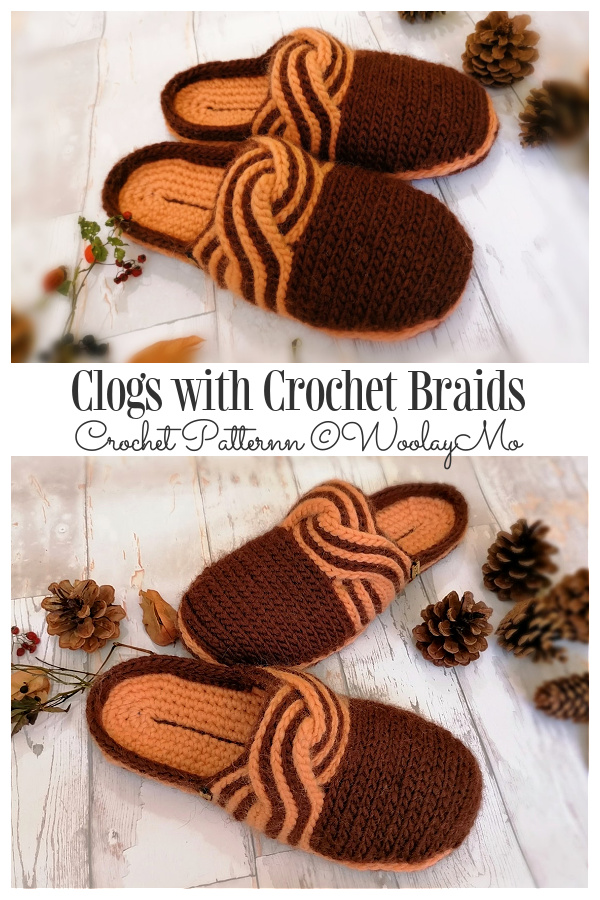 Braided Clog Slippers Crochet Patterns