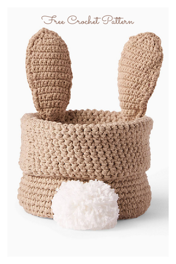 Cute Velvet Easter Bunny Basket Free Crochet Patterns