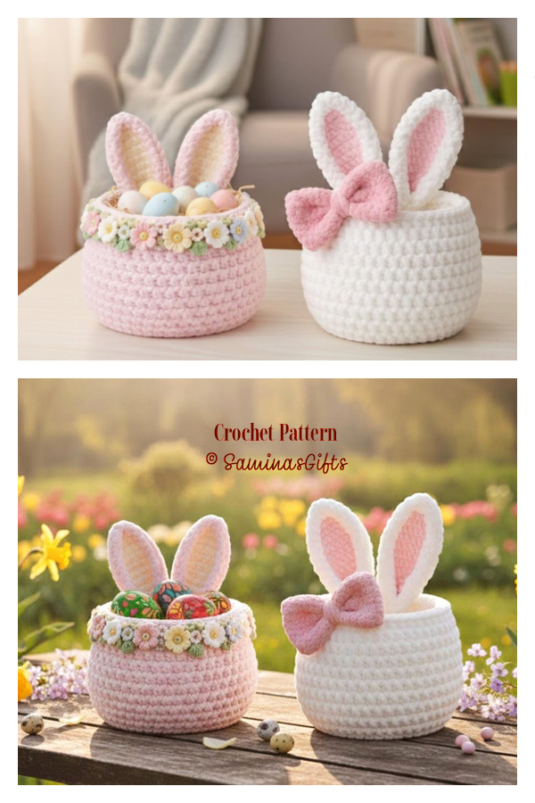 2 IN 1 Crochet Bunny Basket&nbsp;Crochet Pattern