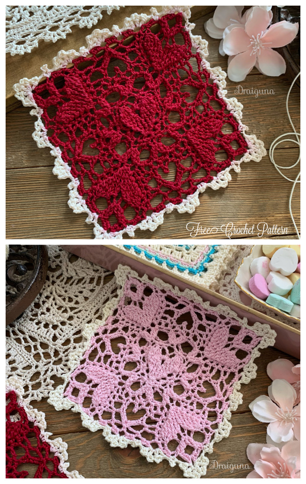 Higher Love Square Lace Doily Free Crochet Patterns