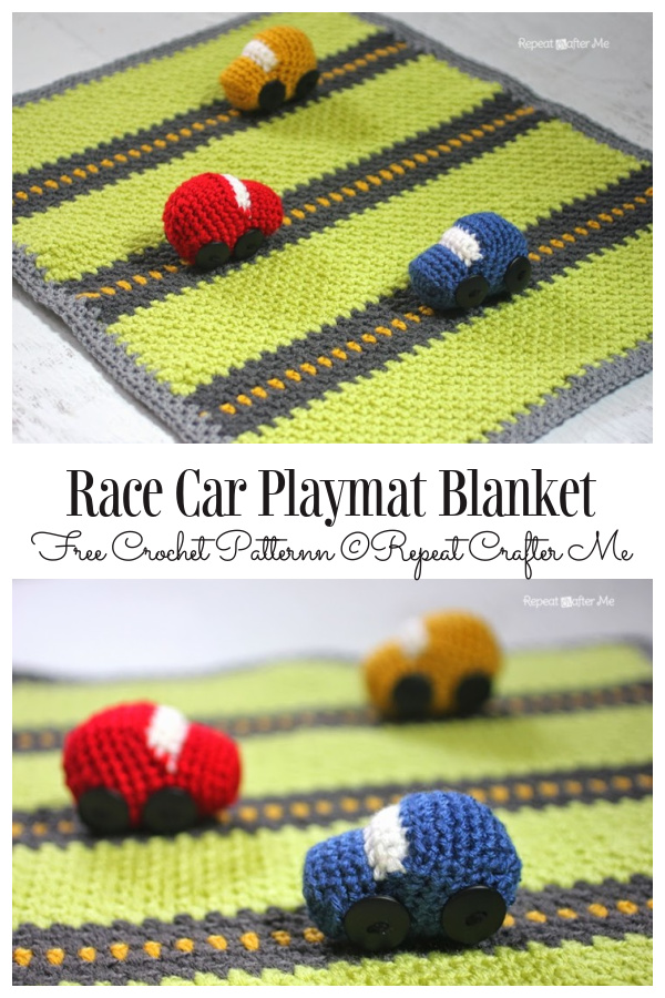 Race Car Playmat Blanket Free Crochet Patterns 