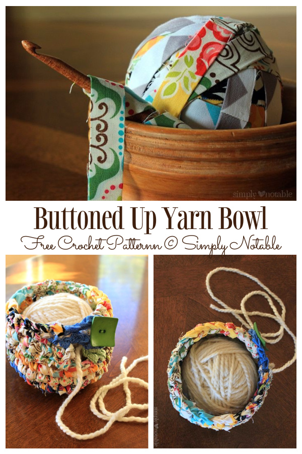 Buttoned Up Yarn Bowl Free Crochet Patterns