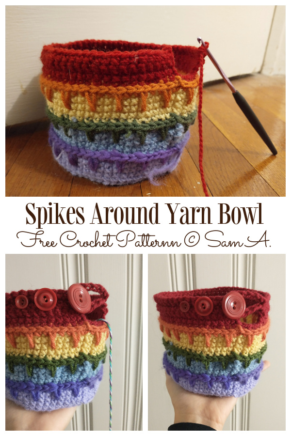 Spikes Around Yarn Bowl Free Crochet Patterns