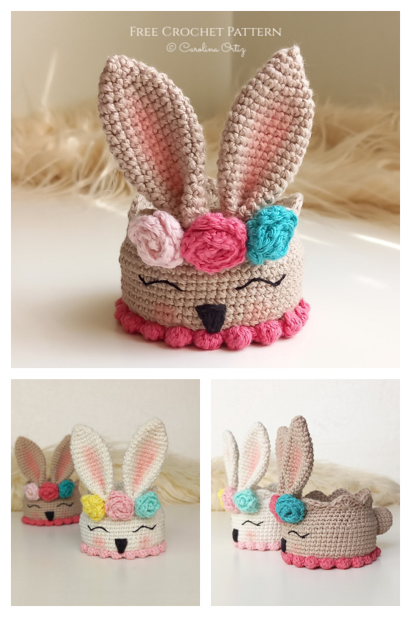 Cute Easter Bunny Basket Free Crochet Pattern