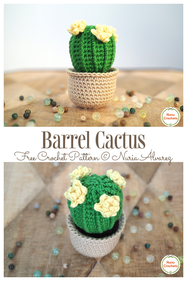 Crochet Barrel Cactus Amigurumi Free Patterns