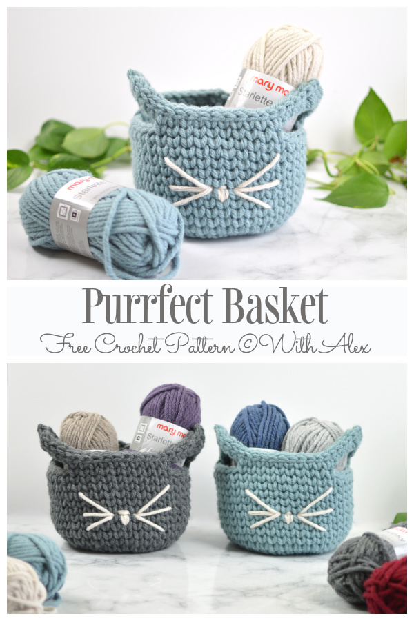 Purrfect Cat Basket Free Crochet Patterns 