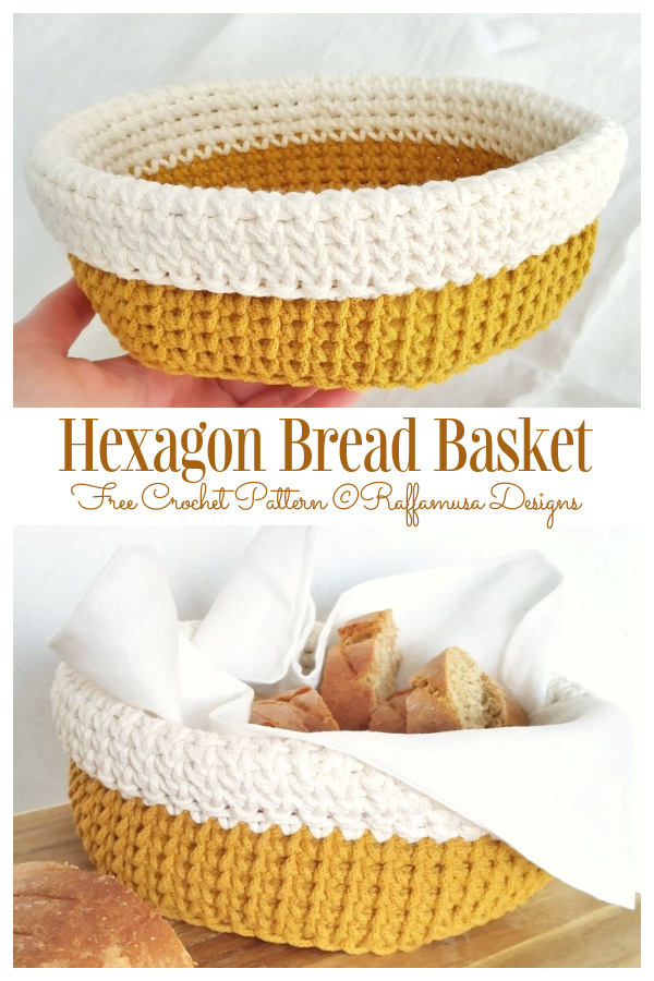 Hexagon Bread Basket Free Crochet Patterns