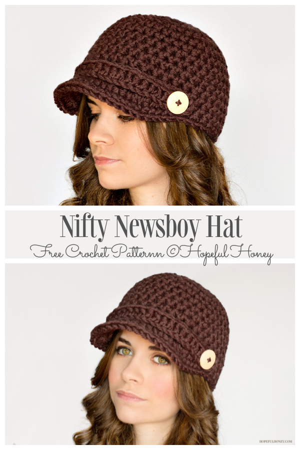 Nifty Newsboy Hat Free Crochet Patterns