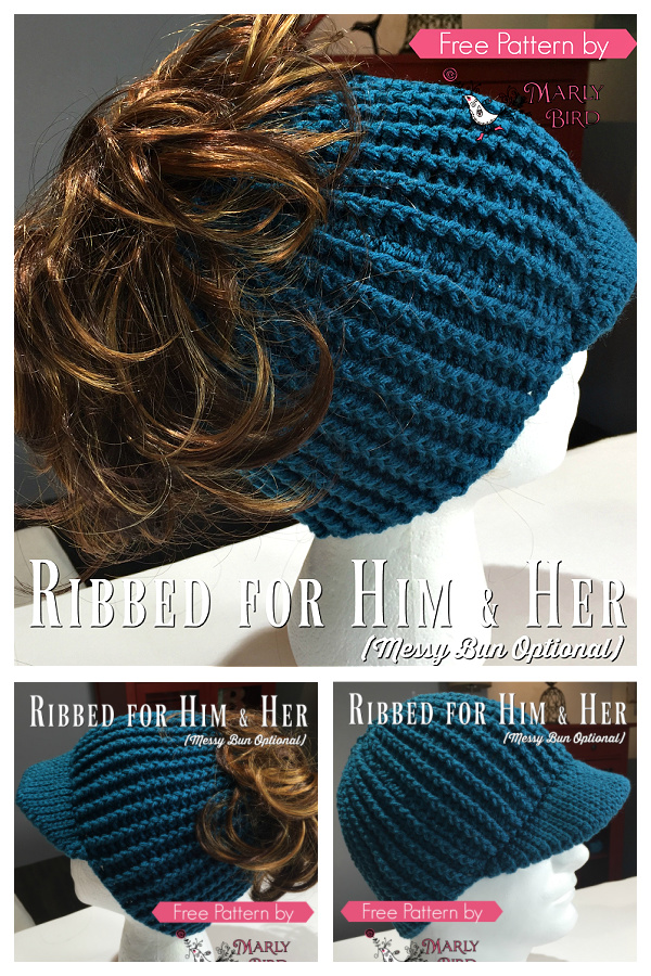 Ribbed Hat for Him and Her Free Crochet Patterns